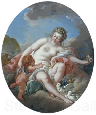 Francois Boucher Venus Restraining Cupid Norge oil painting art